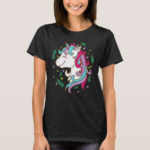 Fantasy Horse beautiful Unicorn with beautiful Hai T-Shirt