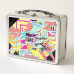 Fantasy Horse Race   Metal Lunch Box<br><div class="desc">Retro vintage lunch box Colour: Stainless Steel Adorable and durable, our metal lunch box is perfect for those in love with the classic style. Customise the front and back with images, text and designs for a fabulously fun lunch time for your kids or yourself! Dimensions: 6.75” l x 8.625” w...</div>