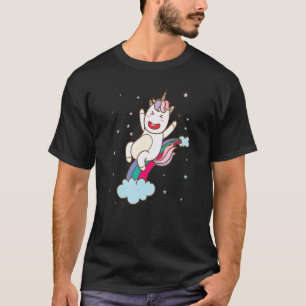 Fantasy Horse Unicorn on the Rainbow T-Shirt