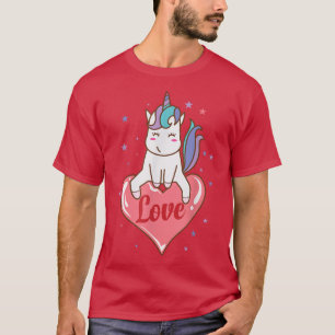 Fantasy Horse Unicorn with love Heart T-Shirt