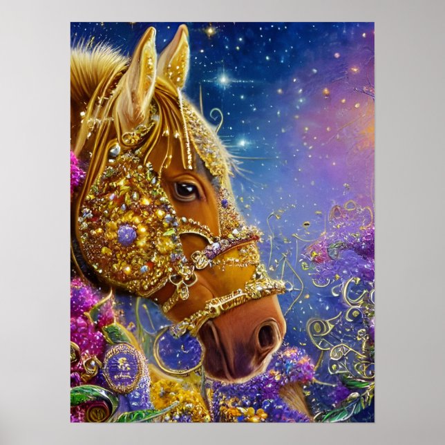 Fantasy Horse With Gemstones and Jewels Poster (Front)