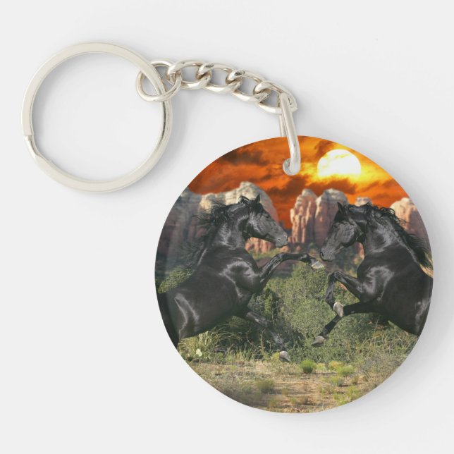 Fantasy Horses: Black Magic Key Ring (Front)