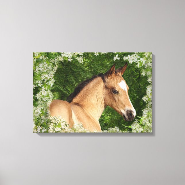 Fantasy Horses: Flowers Canvas Print (Front)