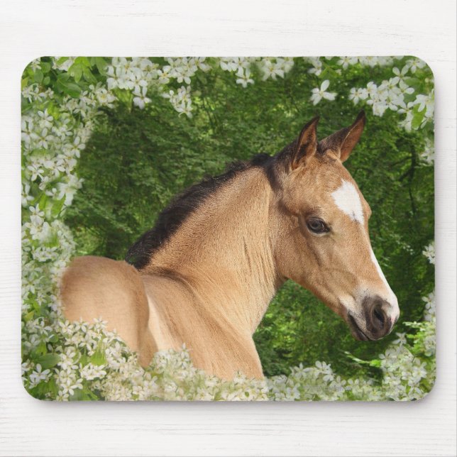 Fantasy Horses: Flowers Mouse Mat (Front)