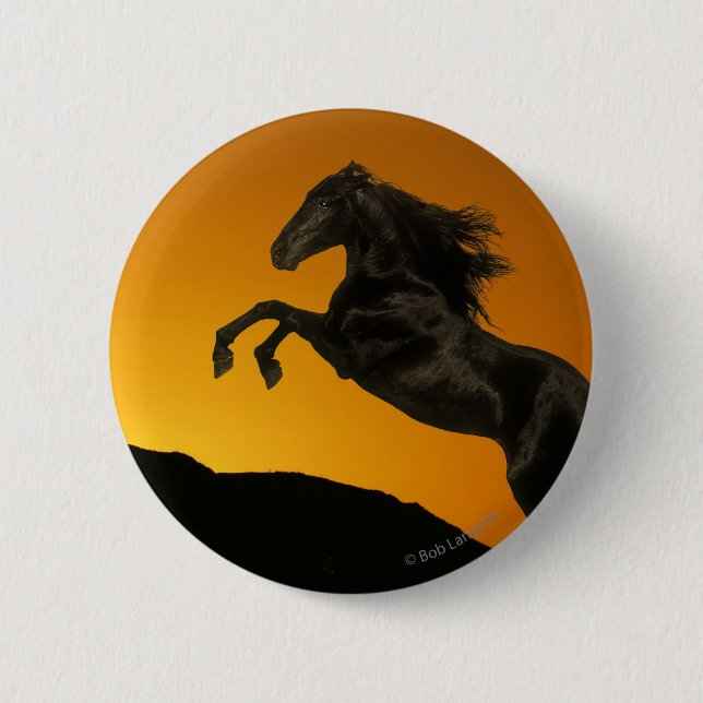 Fantasy Horses: Mountain Sunset 6 Cm Round Badge (Front)