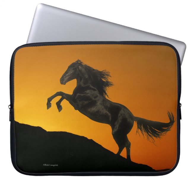 Fantasy Horses: Mountain Sunset Laptop Sleeve (Front)
