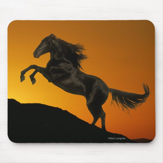 Fantasy Horses: Mountain Sunset Mouse Mat (Front)
