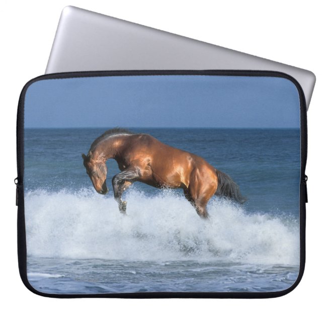 Fantasy Horses: Selle Francais & Sea Laptop Sleeve (Front)