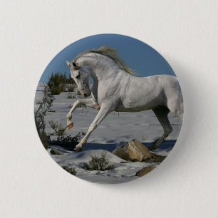 Fantasy Horses: Snow King 6 Cm Round Badge