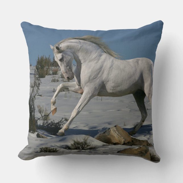 Fantasy Horses: Snow King Cushion (Front)