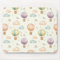 Fantasy Hot Air Balloon Pattern Watercolor Design