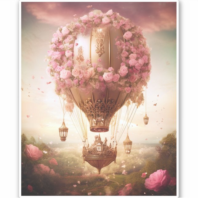 Fantasy Hot Air Balloon Pink Gold (Front)