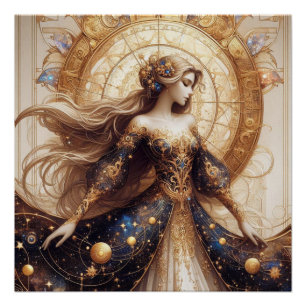 Fantasy illustration of princess poster