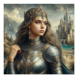 Fantasy illustration of princess poster