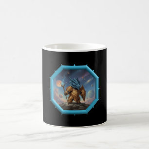 Fantasy Image Little Blue Dragon In Bronze Armor Coffee Mug