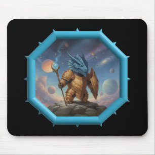 Fantasy Image Little Blue Dragon In Bronze Armor Mouse Mat