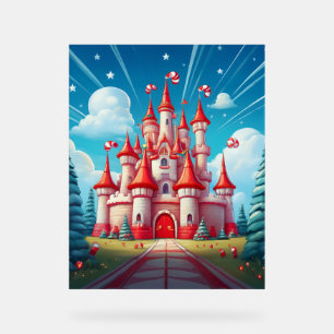 Fantasy Image Of A Candy Cane Castle Acrylic Sign