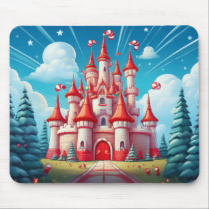 Fantasy Image Of A Candy Cane Castle Mouse Mat