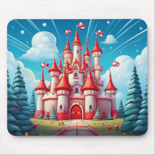 Fantasy Image Of A Candy Cane Castle Mouse Mat