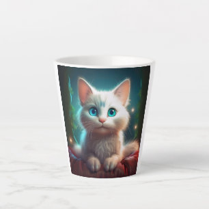 Fantasy Image Of A Young Albino Cat Latte Mug
