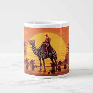 Fantasy Image of Skeleton Riding Striped Camel Large Coffee Mug