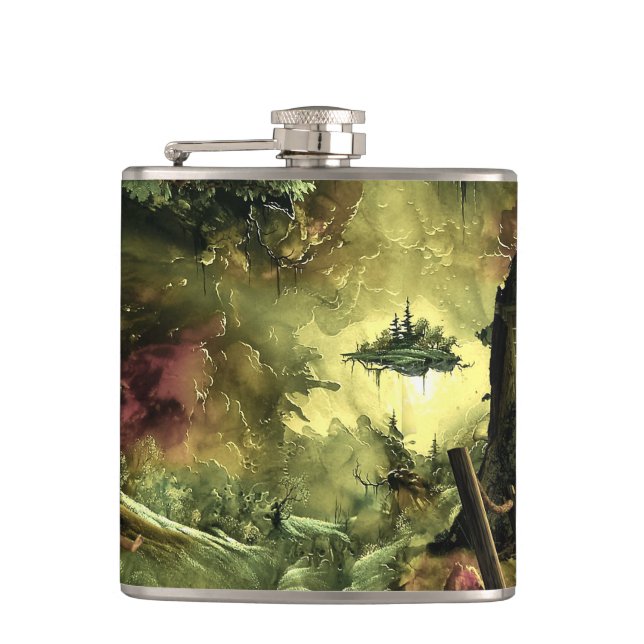 Fantasy in the Amazon Hip Flask (Front)