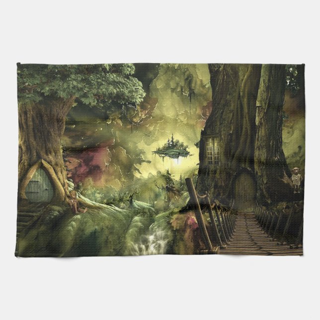 Fantasy in the Amazon Tea Towel (Horizontal)