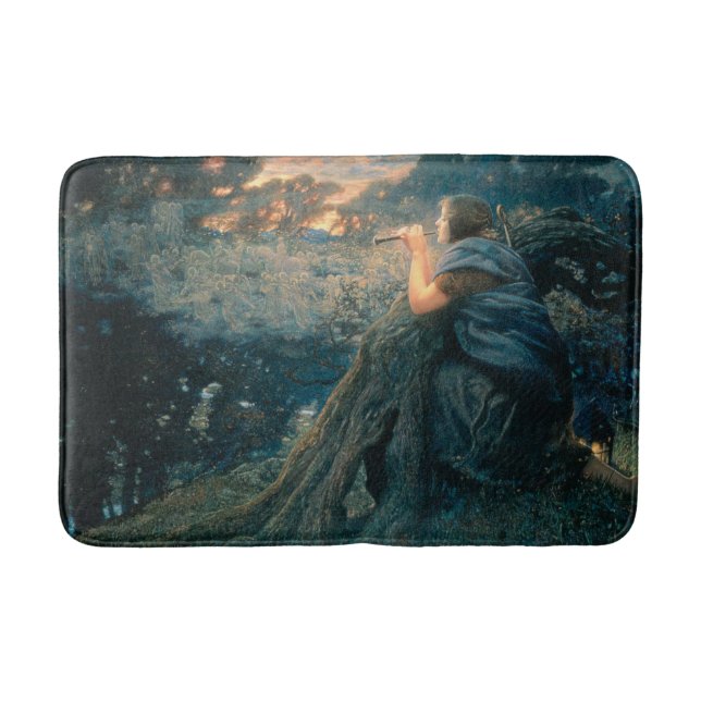 Fantasy in Twilight (by Edward Robert Hughes) Bath Mat (Front)