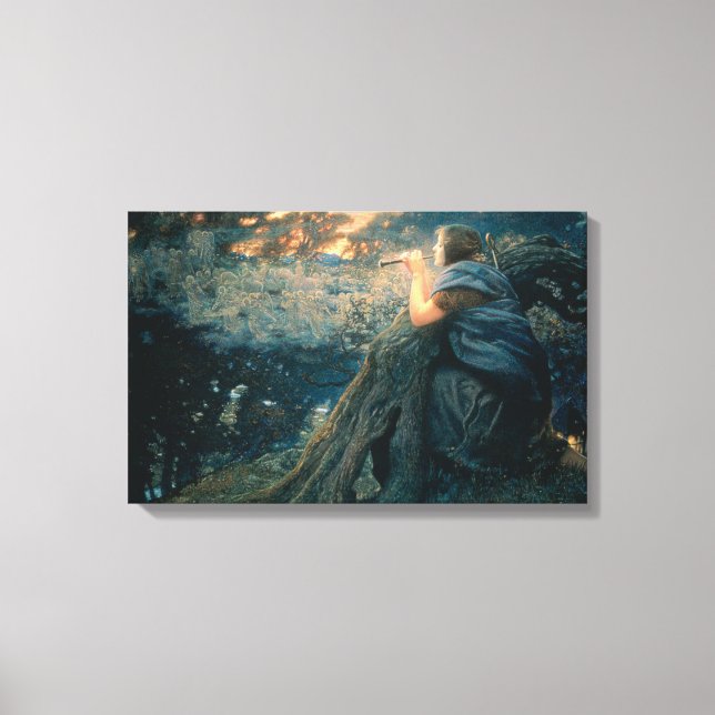 Fantasy in Twilight (by Edward Robert Hughes) Canvas Print (Front)