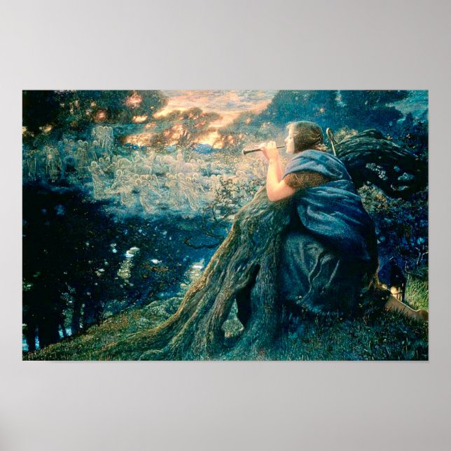 "Fantasy in Twilight" by Edward Robert Hughes Poster (Front)