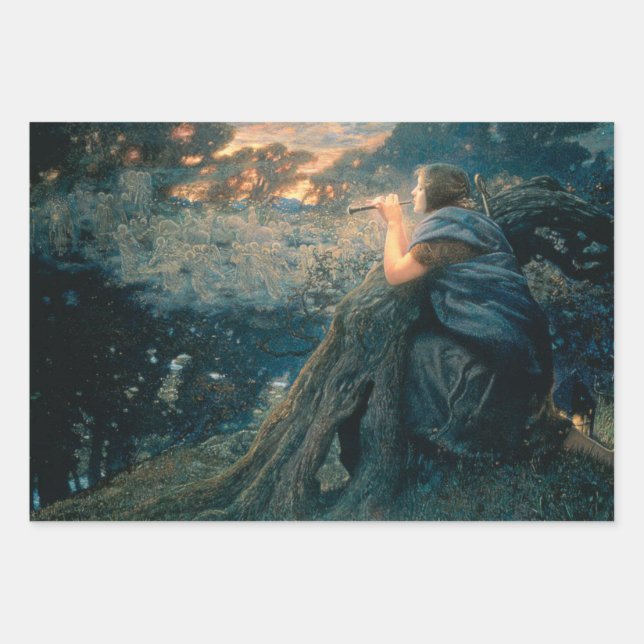 Fantasy in Twilight (by Edward Robert Hughes) Wrapping Paper Sheet (Front)