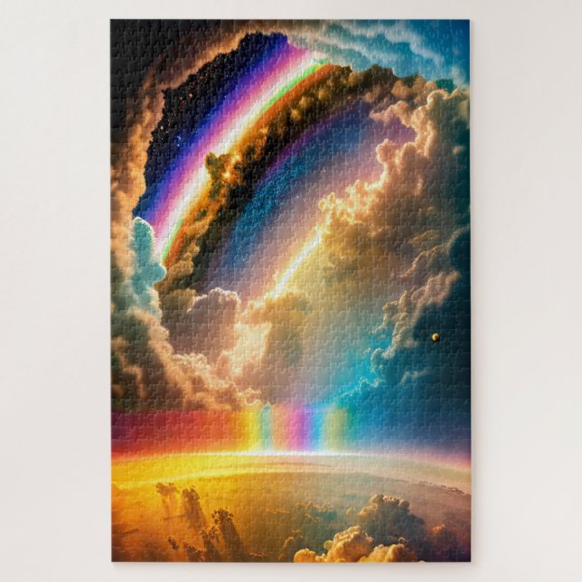 Fantasy Indigo Breathtaking Rainbow Retreat Jigsaw Puzzle (Vertical)