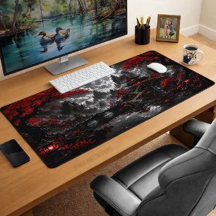 Fantasy Japanese Garden Moon  Desk Mat