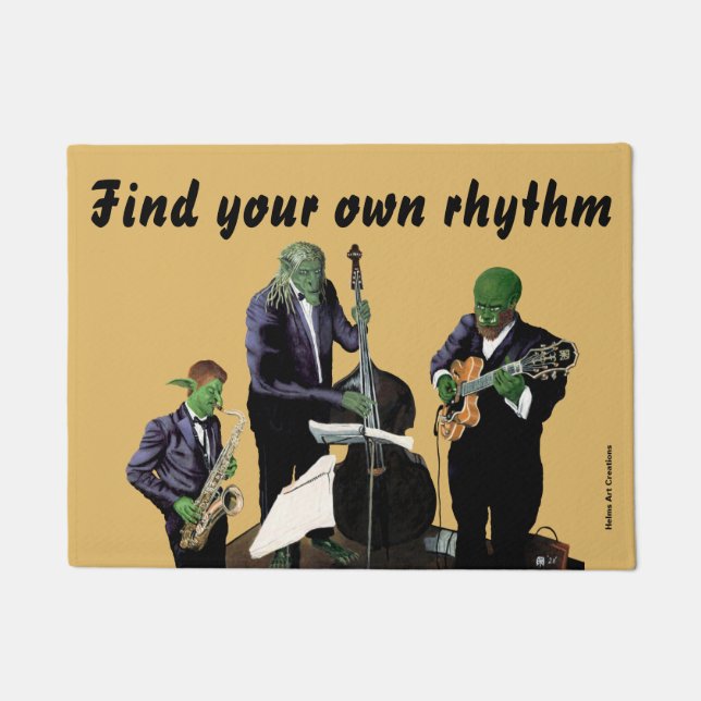 Fantasy Jazz Blues Musician Music Art Door Mat (Front)