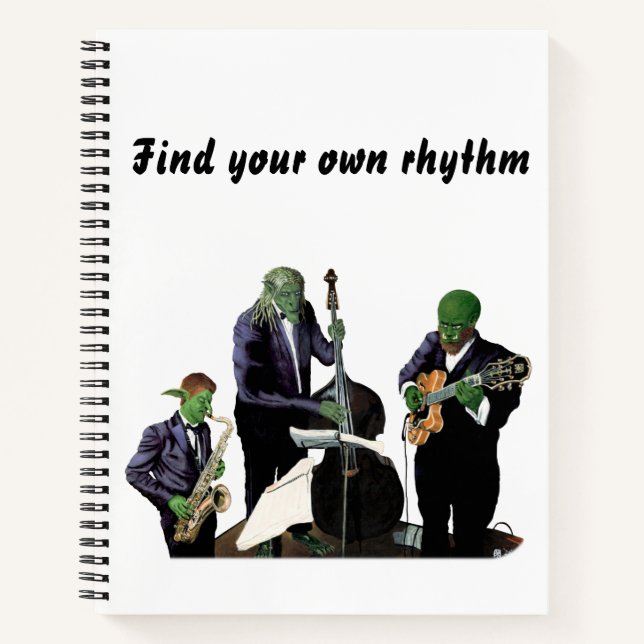 Fantasy Jazz Blues Musicians Art Spiral Notebook (Front)