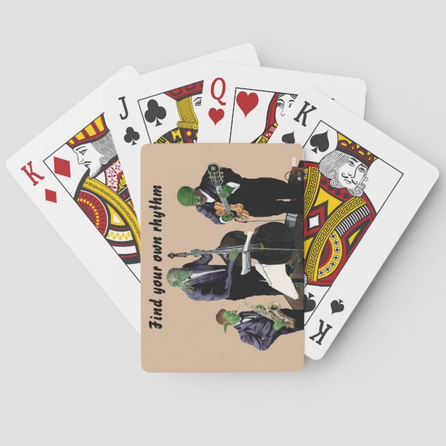 Fantasy Jazz Musicians Music Art Playing Cards (Back)