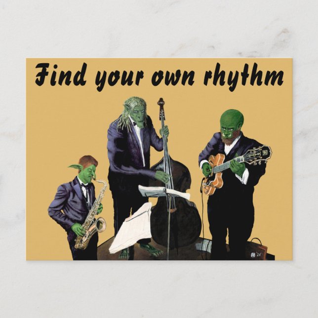 Fantasy Jazz Musicians Music Art Postcard (Front)