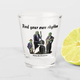 Fantasy Jazz Musicians Music Art Shot Glass