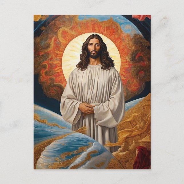 *~* Fantasy Jesus Christ AP50 Universe Earth Postcard (Front)