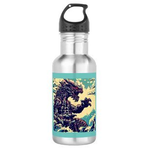 Fantasy Kaiju Anime - Woodcut 4 532 Ml Water Bottle