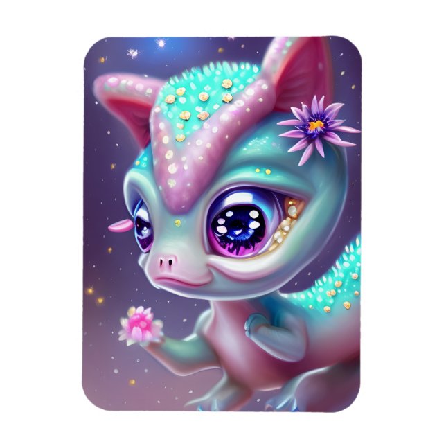 Fantasy Kawaii cute and adorable baby dinosaur  Magnet (Vertical)