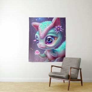 Fantasy Kawaii cute and adorable baby dinosaur Tapestry