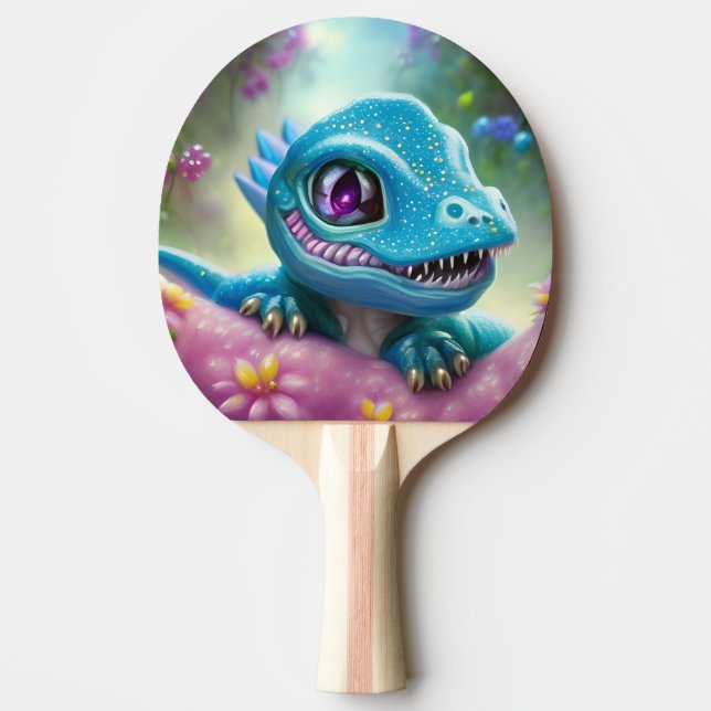 Fantasy Kawaii cute and adorable baby dragon  Ping Pong Paddle (Front)