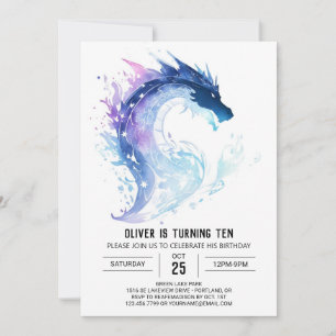 Fantasy Kids' Dragon Adventure Birthday Invitation