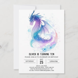 Fantasy Kids' Mythical Dragon Birthday Invitation