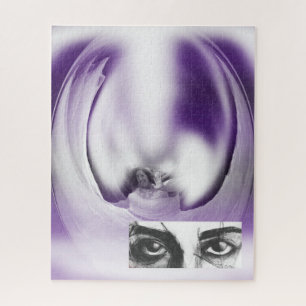 Fantasy lady and eyes purple art jigsaw puzzle