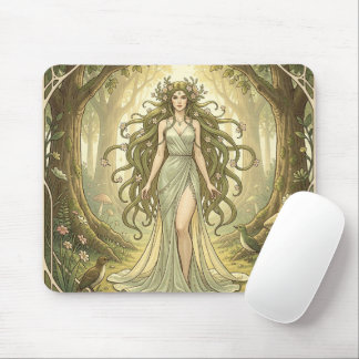 Fantasy lady in an enchanted forest mouse mat
