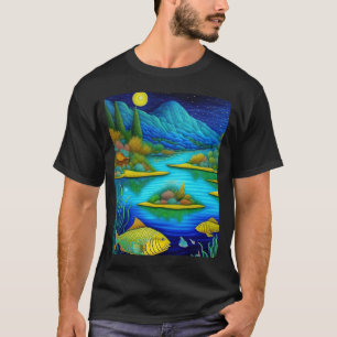 Fantasy Lake Fish Art   T-Shirt