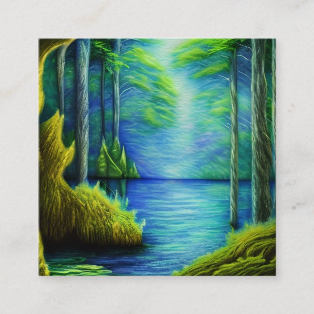 Fantasy Lake Square Business Card (Front)
