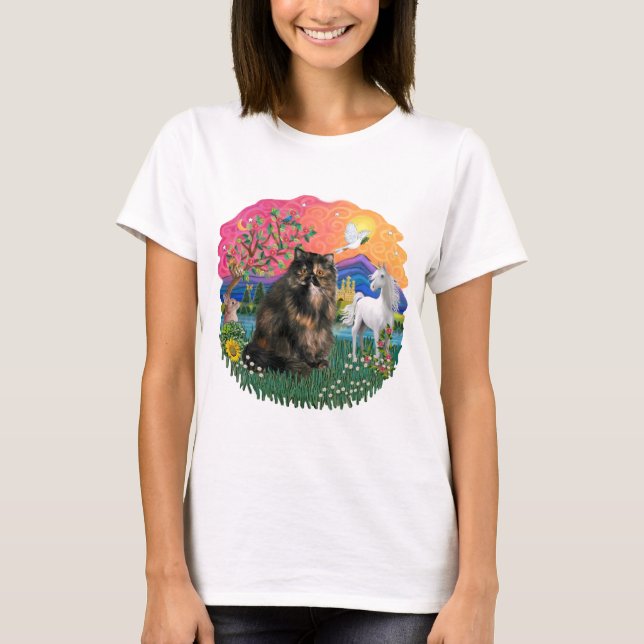 Fantasy Land (ff) - Persian Tortie cat 18 T-Shirt (Front)